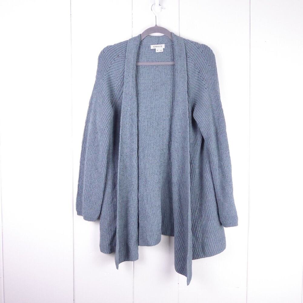 Orvis Cardigan Womens‎ SZ M Chunky Knit Oversized Lagenlook Comfy Cozy Casual